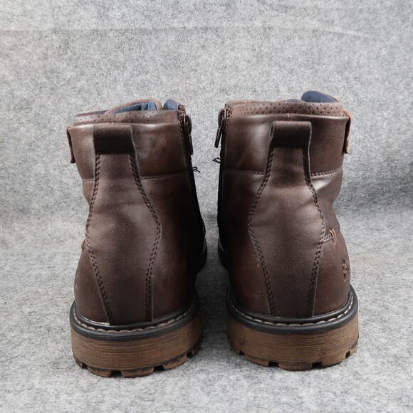 B-52 Bullboxer Shoes Mens 10 Boots Combat Biker Lace Up Zip Brown Casual Cap Toe main image 7